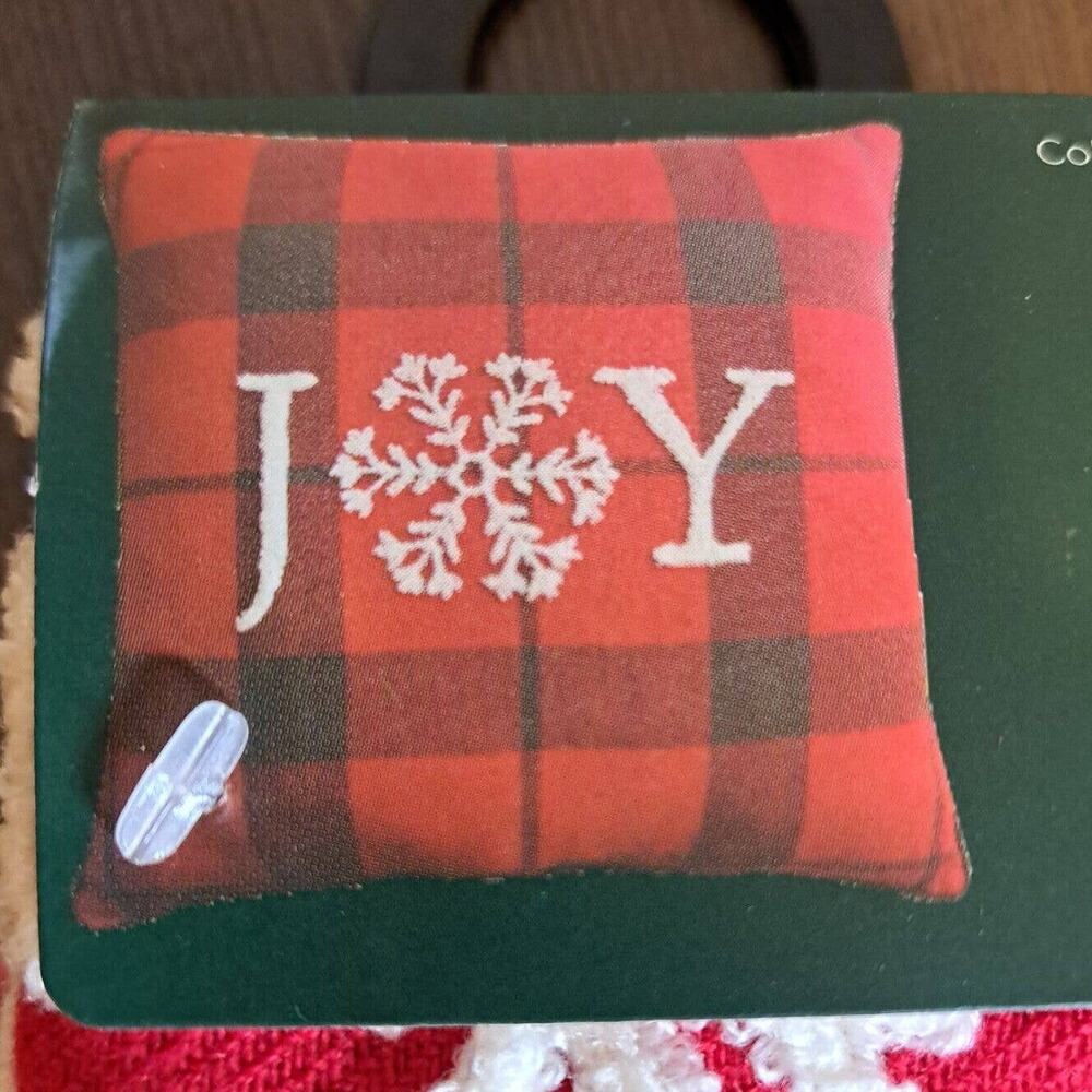 Holiday Pillow Covers Pair 18 Inch Christmas Red Black Plaid Joy Zipper NWT